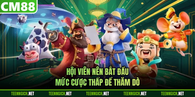 Hội viên nên bắt đầu mức cược thấp để thăm dò